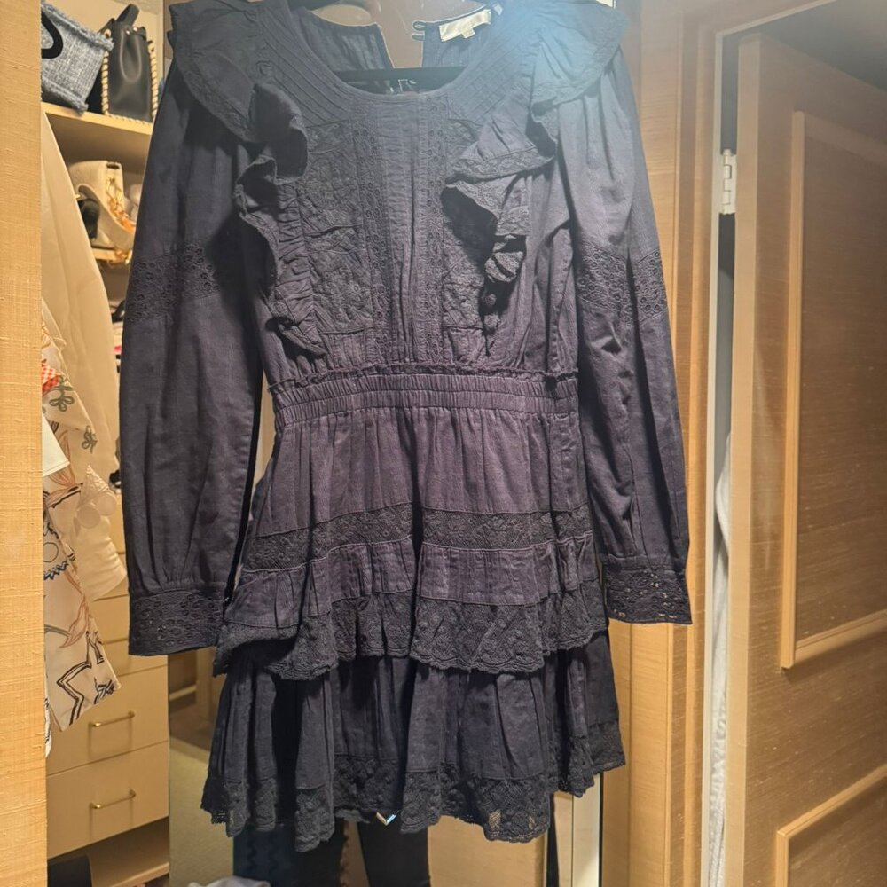LOVESHACKFANCY NWOT BLACK MINI DRESS